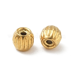 304ステンレススチールビーズ  ラウンド  イオンプレーティング（ip）  18KGP本金メッキ  6x5mm  穴：1.2mm&nbsp;STAS-D204-24G