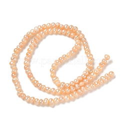 天然養殖淡水パールビーズ連売り  グレード2a++  ポテト  ピンク  3~3.5mm  穴：0.1mm  約122個/連  13.94~14.06''（35.4~35.7センチメートル）&nbsp;PA-CBAC463-30