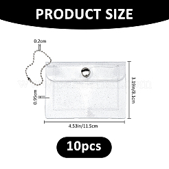 グリッター長方形PVC名刺ホルダー  ボールチェーン付きカードバッグ  透明  203mm&nbsp;AJEW-WH0410-198A