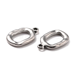 変色しない304ステンレススチールペンダント  オーバル  ステンレス鋼色  18.5x12x2.5mm  穴：1.6mm&nbsp;LS-STAS-B024-68P