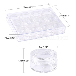 プラスチックビーズ収納ケース  12のコンパートメント  透明  9.8x13x2cm  小箱：30x17mm  容量：5ml（0.17液量オンス）&nbsp;C089Y