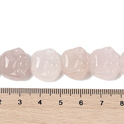 天然石ローズクォーツビーズ連売り  猫の足  16x14x9.5mm  穴：1mm  約13個/連  7.20''（18.3センチメートル）&nbsp;G-M108-A04-01