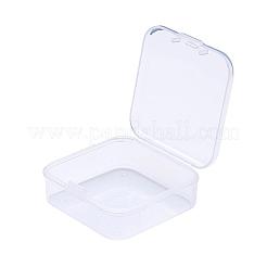 正方形プラスチックビーズ貯蔵容器  透明  5.4x5.3x2cm  インナーサイズ：5.1x5.05x1.5センチメートル&nbsp;CON-P003-S