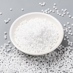 MIYUKIラウンドロカイユビーズ  日本製シードビーズ  （rr402)白  8/0  3mm  穴：1mm  約2111~2277個/50g&nbsp;SEED-X0055-RR0402
