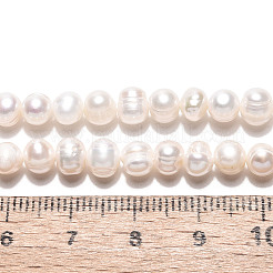 天然養殖淡水パールビーズ連売り  ポテト  乳白色  5~6x4.5~6.5mm  穴：0.6mm  約35~36個/連  6.89~7.09インチ（17.5~18cm）&nbsp;PEAR-N026-02