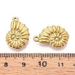 304ステンレスペンダント  イオンプレーティング（ip）  コンクチャーム  18KGP本金メッキ  20x13.1x4mm  穴：1.4mm&nbsp;X-STAS-T065-35G