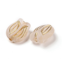 メッキアクリルビーズ  ゴールドライン入り  艶消し  花  モカシン  16x11.5x7mm  穴：2mm  約670個/500g&nbsp;OACR-C013-47