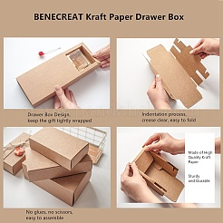 クラフト紙の折りたたみボックス  引き出しボックス  長方形  バリーウッド  完成品：9.5x4cm  内寸：8x2.5x2.5cm  24個/セット&nbsp;CON-BC0004-31A-A