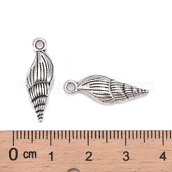 合金のチベット風チャーム  鉛フリー＆カドミウムフリー  らせん  アンティークシルバー  23x8x4mm  穴：1.5mm&nbsp;TIBEP-20321-AS-RS
