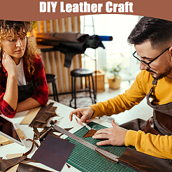 レザー生地  DIY 手作り衣類ラベル用の革シート  ハンドバッグ  ココナッツブラウン  20x20x0.2cm&nbsp;DIY-WH0002-79A-01