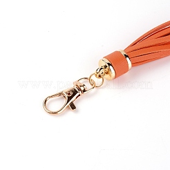 Puレザータッセルペンダント  合金パーツ  チョコレート  152x15mm&nbsp;FIND-WH0075-19E
