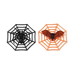 6個 6色 プラスチック製 クモとコウモリ ウェブシミュレーションおもちゃモデル  ハロウィーンの装飾用  ミックスカラー  72x72x12~13mm  1pc /カラー&nbsp;DJEW-K032-03