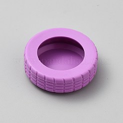 シリコン製荷物用ホイールプロテクターカバー  フラットラウンド  ミディアム蘭  52x17mm  内径：33mm&nbsp;FIND-WH20007-76C