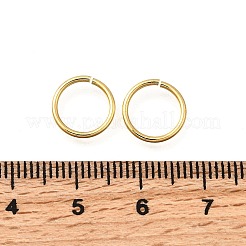 真鍮製オープンタイプ丸カン  丸く切ったのこぎり  長持ちメッキ  ニッケルフリー  18KGP本金メッキ  10.5x1.5mm  15ゲージ  内径：8.5mm&nbsp;KK-B147-03I-G