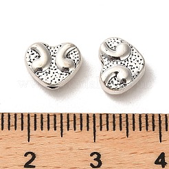 チベット風合金ビーズ  カドミウムフリー＆鉛フリー  ハート  アンティークシルバー  7x9x4mm  穴：1.6mm  約1162個/1000g&nbsp;FIND-C043-086AS