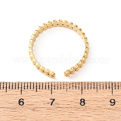 女性用304ステンレススチールオープンカフリング  イオンプレーティング（ip）  18KGP本金メッキ  4mm  usサイズ7 1/4(17.5mm)&nbsp;RJEW-K309-11B-G