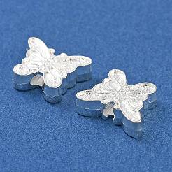 合金ビーズ  蝶  銀  9.5x12x3.5mm  穴：2mm&nbsp;PALLOY-U003-02B-S