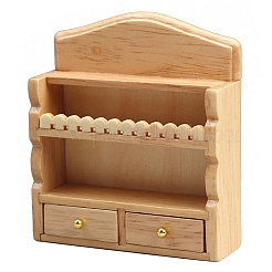 木製の壁掛け棚ミニチュア装飾品  マイクロランドスケープホームドールハウスアクセサリー  小道具の装飾のふりをする  ナバホホワイト  68x22x76mm&nbsp;PW-WGD7621-01