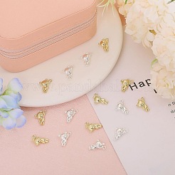40色ラックメッキ合金チャーム2個  カドミウムフリー＆鉛フリー  クマ  ゴールデン＆シルバー  14.5x11.5x4mm  穴：1.4mm  20個/カラー&nbsp;PALLOY-CA0002-39
