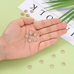 花弁のない半円形/ドーム真鍮マイクロパヴェキュービックジルコニアビーズキャップ  ゴールドカラー  8x3mm  穴：1mm&nbsp;ZIRC-D062-G
