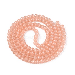 アクリル模造キャットアイビーズ連売り  ラウンド  ライトサーモン  5.5~6mm  穴：0.9~1mm  約146~149個/連  30.31~31.5インチ（77~80cm）&nbsp;OACR-Q197-01A-15