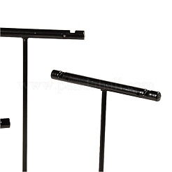 Tバー鉄ピアスセットを表示します  ジュエリーディスプレイラック  jwvelryツリースタンド  ガンメタ色  90~125x60x34mm&nbsp;EDIS-N002-02