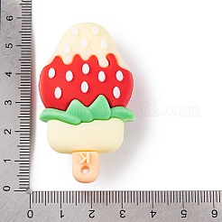 アイスクリーム PVC プラスチックペンダント  苺  55x31x27mm  穴：3mm&nbsp;KY-S172-05B
