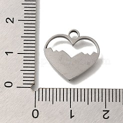 304ステンレススチールペンダントラインストーンセッティング  ハート  アンティークシルバー  15x16x1.8mm  穴：2mm&nbsp;STAS-H223-20AS