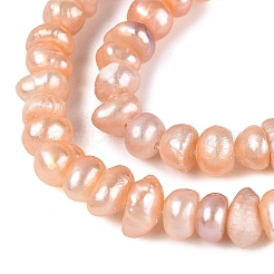 天然養殖淡水パール ビーズ 連  フラットラウンド  砂茶色  3~6.5x3~6.5x1.5~4mm  穴：0.6mm  約126~134個/連  13.58~13.98インチ（34.5~35.5cm）&nbsp;PEAR-N015-04C-01B
