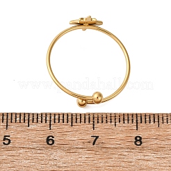 女性用304ステンレススチールオープンカフリング  イオンプレーティング（ip）  スター  usサイズ8 1/2(18.5mm)  星：8x8.5mm&nbsp;RJEW-A071-01B-G