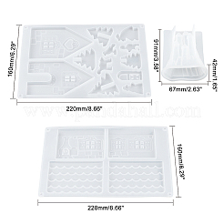 DIY 3Dハウスシリコン型キット  ネイルアートスパンコール付き  UVジェルネイルアート錫箔  プラスチック攪拌棒＆ピペット  混合形状  ホワイト&nbsp;DIY-OC0002-96