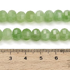 天然石ホワイトジェイドビーズ連売り  カボチャ  染め  多面カット  ダークシーグリーン  7.5~8x6~6.5mm  穴：1.1mm  約57個/連  14.57''（37センチメートル）&nbsp;GG-CBA9106-02H