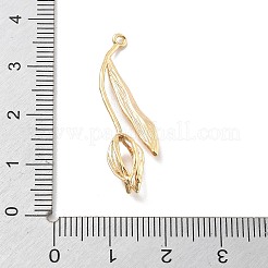 真鍮チャーム  カドミウムフリー＆ニッケルフリー＆鉛フリー  花  18KGP本金メッキ  33x10x8mm  穴：1mm&nbsp;LS-KK-A238-06G