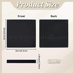 木製ディスプレイ台座  トイモデル展示用  正方形  ブラック  16x16x1.85cm&nbsp;ODIS-WH0030-237C