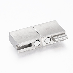 変色しにくい304ステンレススチール製のマグネット留め具と接着端  長方形  ステンレス鋼色  23x12x5mm  穴：3x10mm&nbsp;STAS-F130-46P