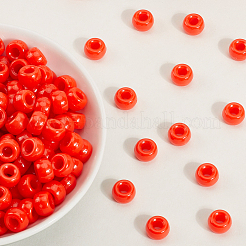 800個の不透明プラスチックビーズ  バレル  レッド  9x6mm  穴：3.8mm&nbsp;KY-SP0001-47C