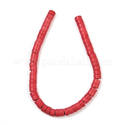 合成ターコイズビーズ連売り  ディスク  ヒシビーズ  染め  ファイヤーブリック  6x3.5mm  穴：1mm  約54~55個/連  7.68''（19.5cm）〜7.87''（20cm）&nbsp;G-V003-A01-06
