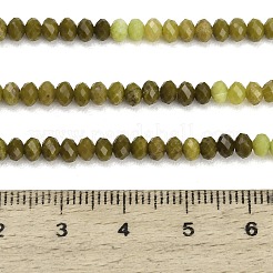 グラデーションカラーのナチュラルな黄緑色のオパールビーズの連  ロンデル  多面カット  4x2.5~3.5mm  穴：0.8mm  約139個/連  15.20''（38.6センチメートル）&nbsp;GG-CBA9722-B01-01