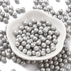 焼付塗装ガラスシードビーズ  ラウンド  銀  6mm  穴：0.8mm  約1800個/1ポンド&nbsp;SEED-H003-02F