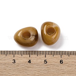 ツートンの不透明アクリルビーズ  天然石風  三角形  キャメル  13x16x9.5mm  穴：5.2mm  約：416個/ 500 G&nbsp;MACR-Z002-02B