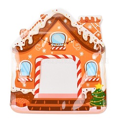 クリスマスをテーマにした再封可能なプラスチック袋  ジップトップバッグ  セルフシールバッグ  トップシール  ハウス  20x17x0.3cm&nbsp;ABAG-Q053-06B