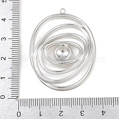 304ステンレスペンダント  楕円形、アイチャーム付き  ステンレス鋼色  44x32.5x4mm  穴：2mm&nbsp;SA-CBA7A79-10P