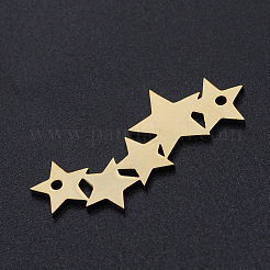 201 ステンレススチールリンクコネクター  レーザー切断  スター  ゴールドカラー  11.5x30x1mm  穴：1.4mm&nbsp;STAS-S105-T883-2