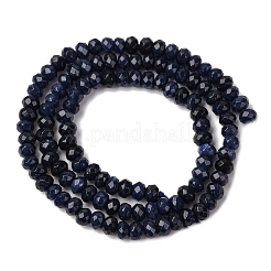 染め天然マレーシアジェイド翡翠ロンデルビーズ連売り  多面カット  ダークブルー  4x2~3mm  穴：1mm  約110~115個/連  14インチ&nbsp;G-E316-2x4mm-16
