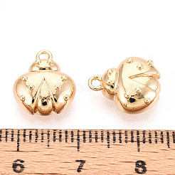 真鍮製チャーム  カドミウムフリー＆ニッケルフリー＆鉛フリー  昆虫  18KGP本金メッキ  12.5x10.5x4mm  穴：1.4mm&nbsp;KK-N267-05G