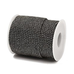 ナイロン編組コード  ミランコード／メタリック糸を撚り合わせたもの  ブラック  3mm  約21.87ヤード（20m）/ロール&nbsp;NWIR-C004-03O