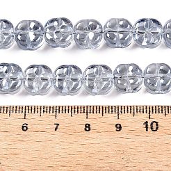 電気メッキガラスビーズセット  プラム  ライトスチールブルー  10x10x6mm  穴：0.9mm  約64~66個/連  24.69~25.87''（62.72~64.68センチメートル）&nbsp;EGLA-T021-06I