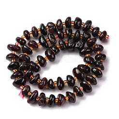 天然石ガーネットビーズ連売り  別々のビーズが付いたナゲット  10x8x5mm  穴：0.8mm  約57個/連  15.16''（38.5センチメートル）&nbsp;G-RM250109-A1