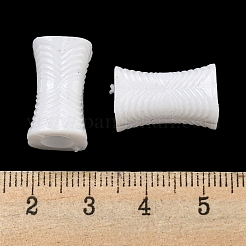 オペークアクリルヨーロピアンビーズ  大穴ビーズ  コラム  ホワイト  18x10.5x10.5mm  穴：6mm  約510個/500g&nbsp;SACR-L007-008A