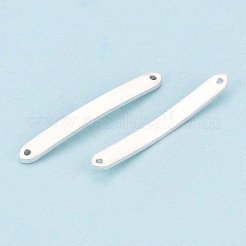 スターリングシルバーコネクターチャーム925個  矩形リンク  空白タグのスタンプ  銀  28x3x2~2.5mm  穴：1mm&nbsp;STER-N016-95S